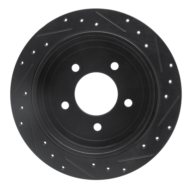 Ford F-150 Brake Rotor (1) - Rear Left - R1 Concepts - Drilled & Slotted - Black - `97-`04